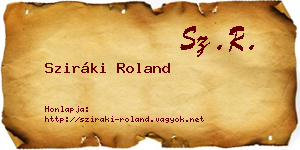 Sziráki Roland névjegykártya